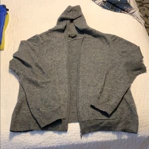 Zip front cashmere sweater